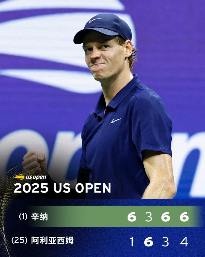 辛卡决！辛纳晋级美网决赛再战阿卡，二人连续三个大满贯决赛相遇